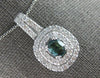 LARGE 2.65CT DIAMOND & AAA GREEN TOURMALINE 14KT WHITE GOLD OVAL & ROUND PENDANT
