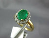 ESTATE 2.0CT DIAMOND & AAA EMERALD 14KT YELLOW GOLD 3D OVAL HALO ENGAGEMENT RING