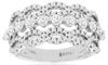 WIDE 1.25CT DIAMOND 14KT WHITE GOLD 3D MULTI ROW OPEN FILIGREE ANNIVERSARY RING