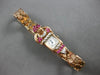 ANTIQUE EXTRA LONG 1.3CT DIAMOND & AAA RUBY 14KT ROSE GOLD HAMILTON WATCH #28011
