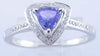 .69CT DIAMOND & AAA TANZANITE 14KT WHITE GOLD 3D TRILLION HALO ENGAGEMENT RING