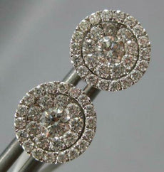 ESTATE .51CT DIAMOND 18KT WHITE GOLD CLUSTER INVISIBLE HALO EARRING JACKET SET