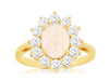 2.10CT DIAMOND & AAA OPAL 14KT YELLOW GOLD 3D OVAL & ROUND PRINCESS DIANA RING