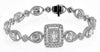 LARGE 4.91CT DIAMOND 18KT WHITE GOLD 3D ROUND & BAGUETTE SQUARE TENNIS BRACELET