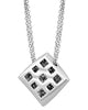 1.35CT DIAMOND 18KT WHITE GOLD SQUARE GEOMETRICAL MULTI STRAND FLOATING PENDANT