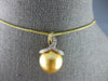 10CT DIAMOND & AAA GOLDEN SOUTH SEA PEARL 14KT YELLOW GOLD 3D FLOATING PENDANT