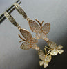 LARGE .80CT DIAMOND 14KT TRI COLOR GOLD DOUBLE BUTTERFLY HUGGIE EARRINGS #27680