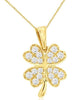 .40CT DIAMOND 14KT YELLOW GOLD MULTI HEART FLORAL SHAMROCK FUN FLOATING PENDANT