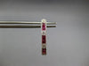 .85CT DIAMOND & AAA RUBY 18K WHITE GOLD PRINCESS & ROUND HUGGIE HANGING EARRINGS