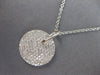 LARGE 1.30CT DIAMOND 14KT WHITE GOLD CLASSIC ROUND PAVE INVISIBLE PENDANT #27757