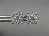 LARGE 1.0CT DIAMOND 14KT 2 TONE GOLD ROUND SOLITAIRE HALO CLUSTER STUD EARRINGS
