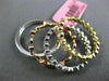 ESTATE WIDE 1.62CT DIAMOND 18KT TRI COLOR GOLD ETERNITY MILGRAIN STACKABLE RINGS