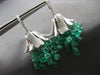 EXTRA LARGE 25.71CT DIAMOND & AAA EMERALD 18KT WHITE GOLD 3D CHANDELIER EARRINGS