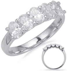 .75CT DIAMOND 14KT WHITE GOLD CLASSIC 5 STONE OVAL SHARED PRONG ANNIVERSARY RING