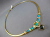 ESTATE LARGE 4.29CT DIAMOND & AAA SAPPHIRE & OPAL 14K YELLOW GOLD OMEGA NECKLACE