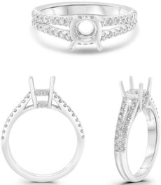 .52CT DIAMOND 14KT WHITE GOLD CLASSIC ROUND 4 PRONG DOUBLE BAND ENGAGEMENT RING