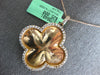 ESTATE LARGE .90CT DIAMOND 18KT ROSE GOLD 3D 4 LEAF CLOVER FLOWER LOVE NECKLACE