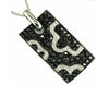 1.79CT WHITE & BLACK DIAMOND 14KT WHITE GOLD 3D RECTANGULAR PAVE FUN PENDANT