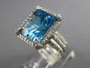8.36CT DIAMOND & AAA LIGHT BLUE TOPAZ 14K WHITE GOLD 3D CUSHION & ROUND FUN RING