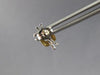 ESTATE .04CT DIAMOND 14KT 2 TONE GOLD 3D CRISS CROSS X SQUARE HANGING EARRINGS