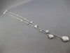 1.27CT DIAMOND 18KT WHITE GOLD FLOWER TEAR DROP LARIAT CHANDELIER LOVE NECKLACE