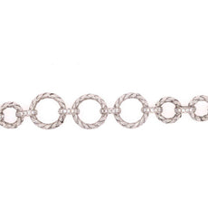 1.02CT DIAMOND 18KT WHITE GOLD 3D MULTI CIRCULAR MATTE & SHINY TENNIS BRACELET
