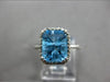 ESTATE 3.15CT DIAMOND & AAA BLUE TOPAZ 14KT WHITE GOLD CUSHION & ROUND FUN RING