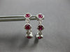 .55CT DIAMOND & AAA RUBY 14K WHITE GOLD ROUND FILIGREE UMBRELLA HANGING EARRINGS