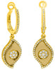 2.80CT DIAMOND & AAA CITRINE 14K YELLOW GOLD 3D FLORAL LEAF FUN HANGING EARRINGS