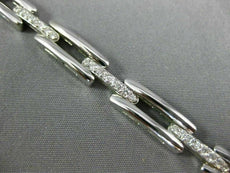 ANTIQUE 1.50CT DIAMOND 14K WHITE GOLD 3D CLASSIC PAVE BOX LINK BRACELET #18512