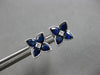 1.79CT DIAMOND & AAA SAPPHIRE 14KT WHITE GOLD ROUND & PEAR SHAPE STUD EARRINGS