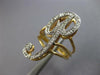ESTATE LARGE .25CT DIAMOND 14KT WHITE & YELLOW GOLD P INITIAL DOUBLE PLATE RING