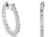 .89CT DIAMOND 14KT WHITE GOLD 3D CLASSIC INSIDE OUT HOOP HUGGIE HANGING EARRINGS