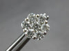 ESTATE LARGE 1.50CT DIAMOND 14KT WHITE GOLD FLOWER INVISIBLE SCREWBACK EARRINGS
