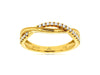 ESTATE .16CT DIAMOND 14KT YELLOW GOLD 3D TWO ROW INFINITY CRISS CROSS LOVE RING