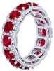 7.0CT DIAMOND & AAA RUBY 18K WHITE GOLD 3D CUSHION CUT & ROUND CLASSIC HALO RING