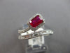 .80CT DIAMOND & AAA RUBY 14KT WHITE GOLD 3D EMERALD CUT & ROUND SQUARE LOVE RING
