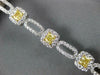 WIDE 5.80CT WHITE & FANCY YELLOW DIAMOND 18KT 2 TONE GOLD SQUARE TENNIS BRACELET