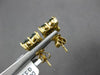 ESTATE 2.15CT BLUE DIAMOND 18KT YELLOW GOLD CLASSIC SQUARE FLOWER STUD EARRINGS