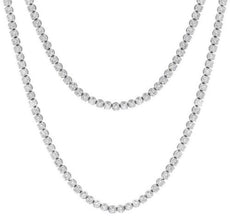 16.8CT DIAMOND 18KT WHITE GOLD 3D ROUND DOUBLE STRAND ETERNITY TENNIS NECKLACE