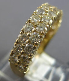 1.75CT DIAMOND 14KT YELLOW GOLD CLASSIC 2 ROW DIAGONAL WEDDING ANNIVERSARY RING
