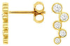 ESTATE .33CT DIAMOND 14KT YELLOW GOLD CLASSIC 5 STONE BEZEL FUN HANGING EARRINGS