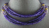 ESTATE LONG AAA AMETHYST 14KT YELLOW GOLD MULTI STRAND BEADED FUN NECKLACE 27142