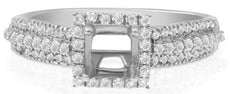 .47CT DIAMOND 14KT WHITE GOLD 3D ROUND CHANNEL ETERNITY SEMI MOUNT LOVE RING