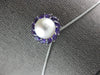 LARGE .91CT AAA AMETHYST & SOUTH SEA PEARL 14KT WHITE GOLD FUN FLOATING PENDANT