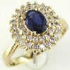 1.57CT DIAMOND & AAA SAPPHIRE 14K YELLOW GOLD OVAL & ROUND FLORAL HALO LOVE RING