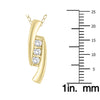 .25CT DIAMOND 14KT YELLOW GOLD 3 STONE CRISS CROSS PAST PRESENT FUTURE PENDANT
