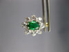 LARGE 3.5CT CUBIC ZIRCONA & AAA SYNTHETIC EMERALD 14K YELLOW GOLD EARRINGS 27401