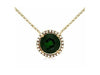 ESTATE 2.14CT DIAMOND & AAA CHROME DIOPSIDE 14K YELLOW GOLD CLASSIC HALO PENDANT|C6135CH-3
