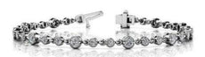 2.40CT DIAMOND 14KT WHITE GOLD 3D CLASSIC ROUND BEZEL FILIGREE TENNIS BRACELET